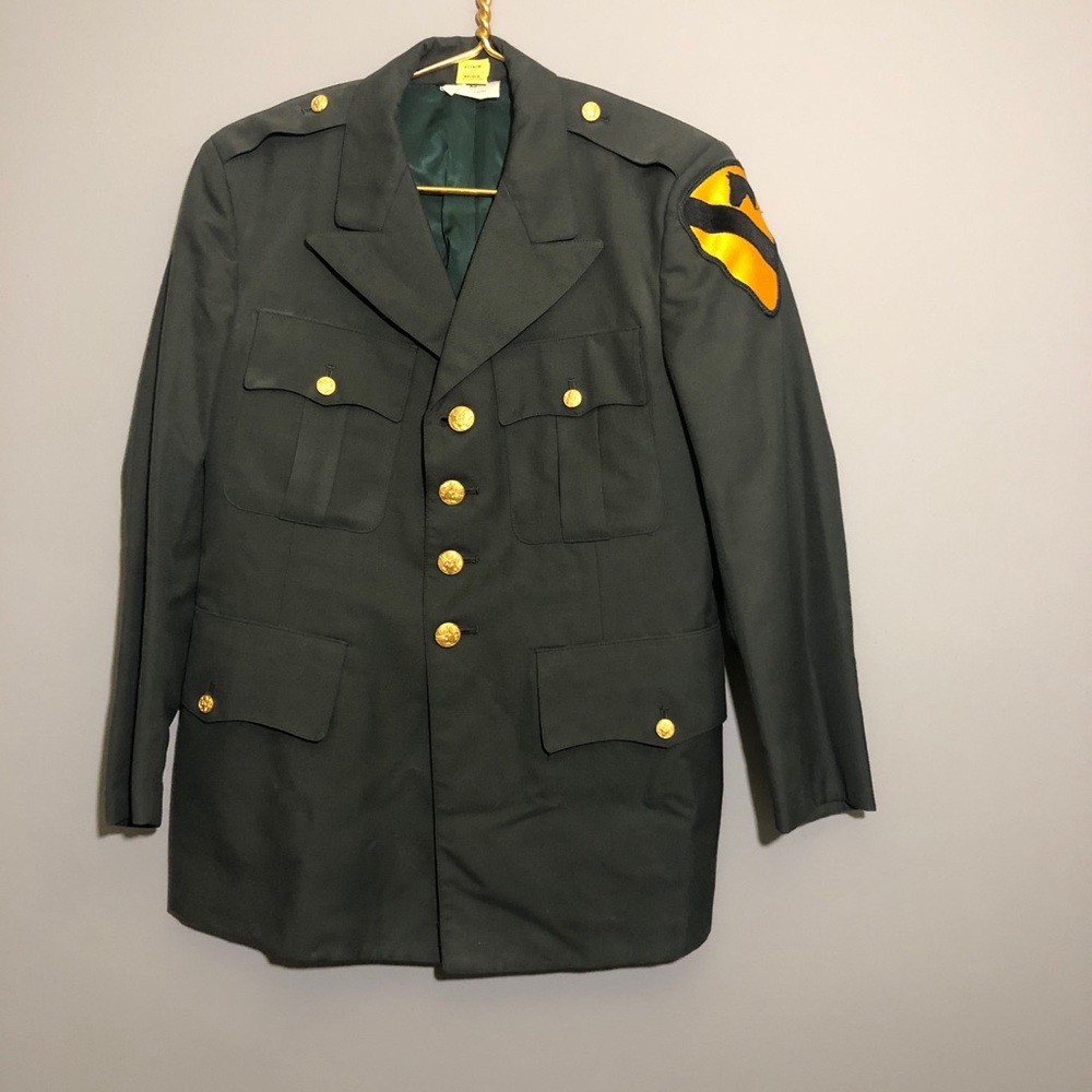 VTG USA Army Vietnam 1st Calvary Military Uniform Jacket Coat 39 XS Patriotic